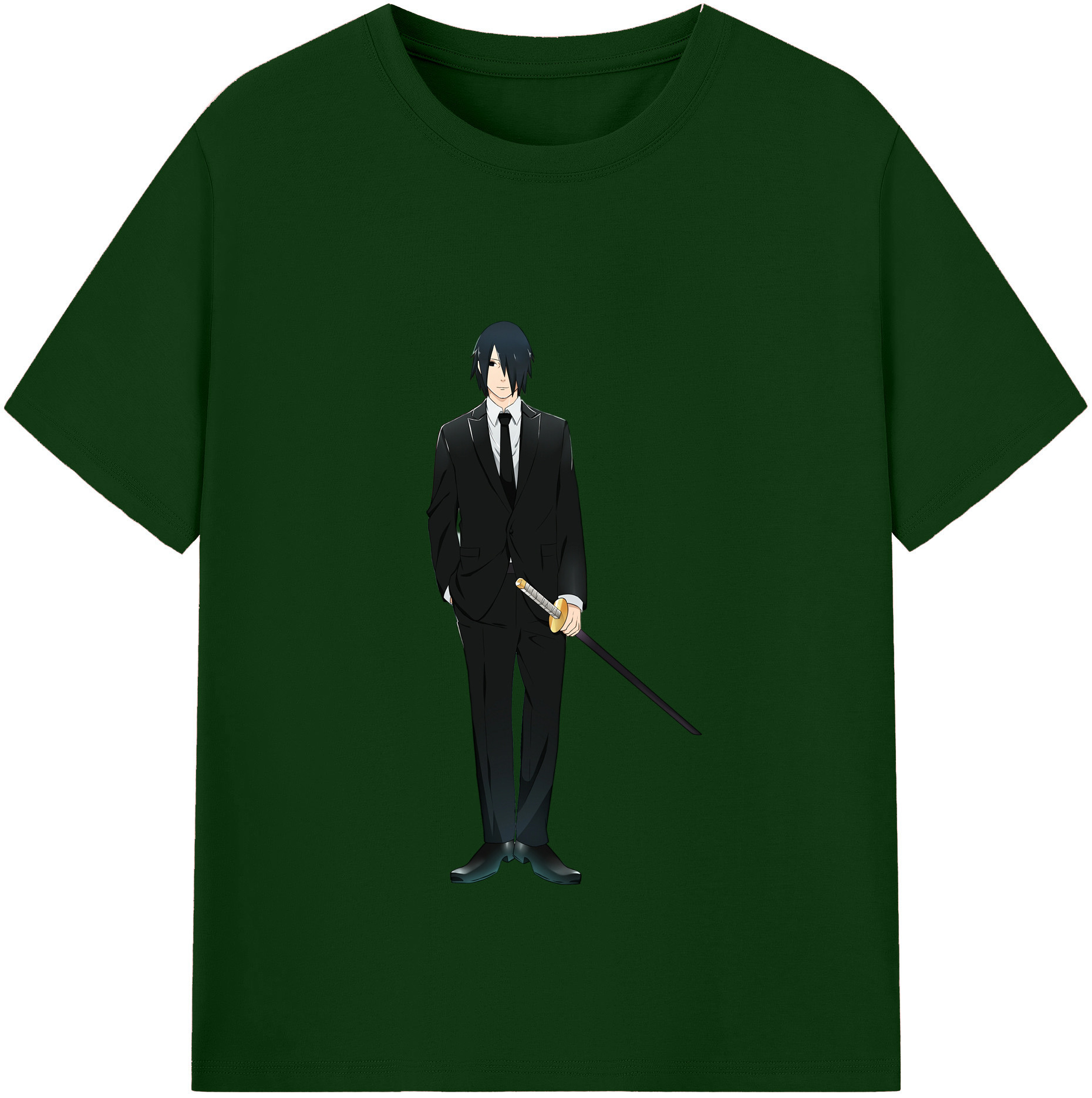 （画像用） NARUTO -ナルト- うちは サスケ Uchiha Sasuke 綿100％半袖Tシャツ（フロントプリント）
